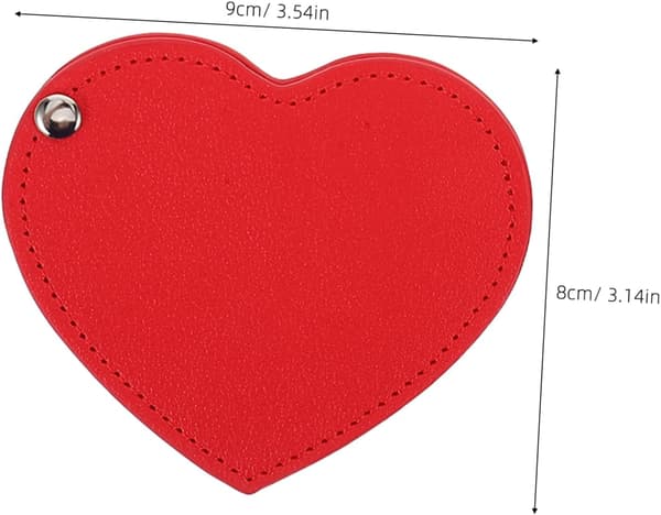 4 stk. Mini Roterende Makeupspejl Hjerteformede Pungespejle til Kvinder Rustfrit Stål til Makeupapplikation på Farten