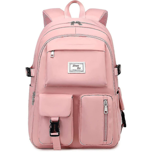 Ryggsäck Reseryggsäck Bokväska För Kvinnor Män Pojkar Flickor Skola College Studenter Ryggsäck 18in Pink