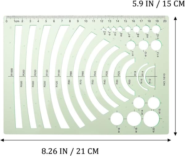 13 st geometriska ritlinjaler set plastschablonmallar för teknisk ritning