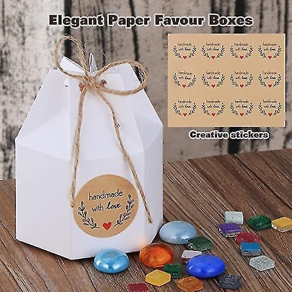 50 st Pappersgodisaskar Hexagonformade Bröllopsfavoriter DIY