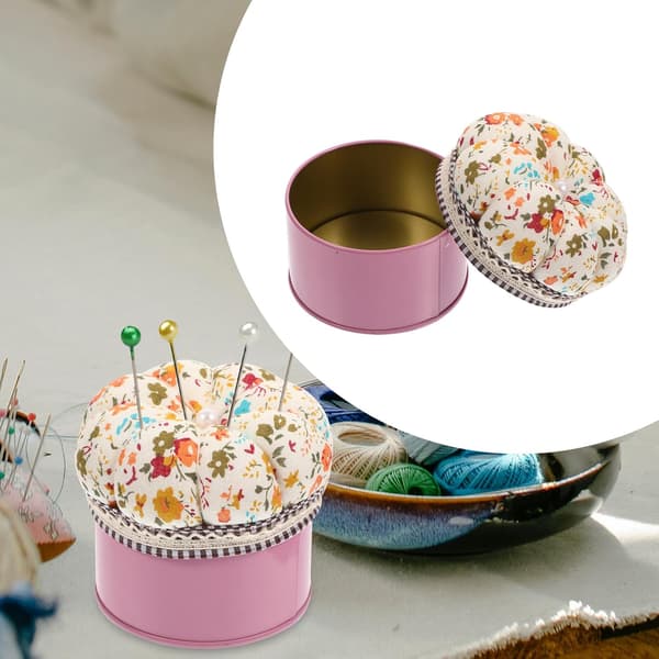 Synålboks med glasshode-nåler for DIY-håndverk Kulehode-nålholder Egnet
