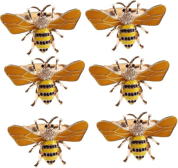 Serviettring, Gyllene Middagsbifel Serviettring Spänne Hållare Serviettring