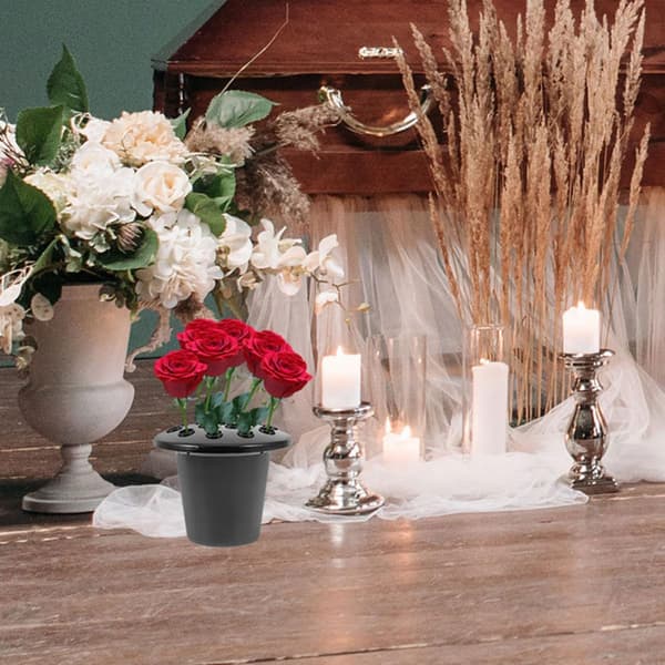 2 st lotusformad bas blomhållare kyrkogård blomsterarrangemang hållare