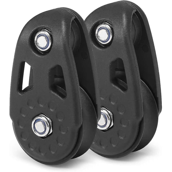 Kajak Glide Rail Anker Trolley Kit Trinserulleblokke Til Kajak Kano Båd 2stk Sort