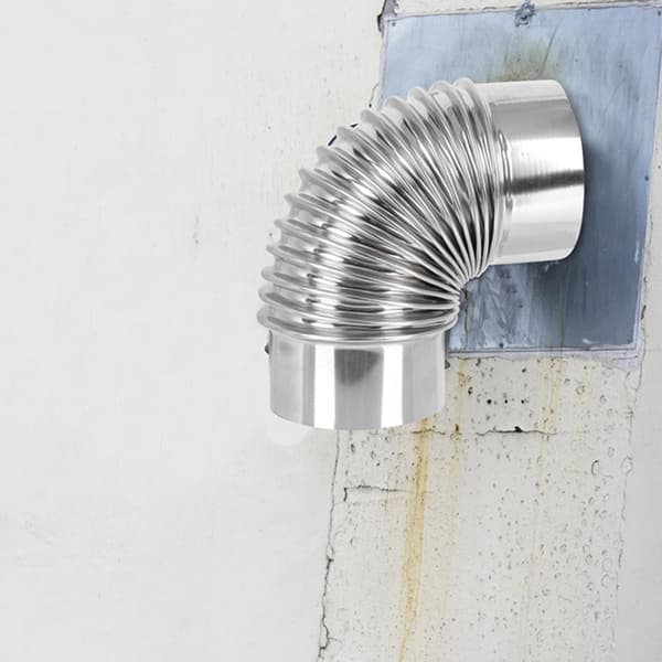 Ventilationsrör i rostfritt stål, bärbart, lätt, silverfärgat skorstensavgasrör för hemvärme