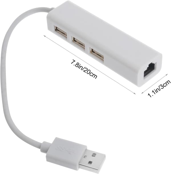 1 stk. USB Konverter Hub Netværksport USB Computer Adapter