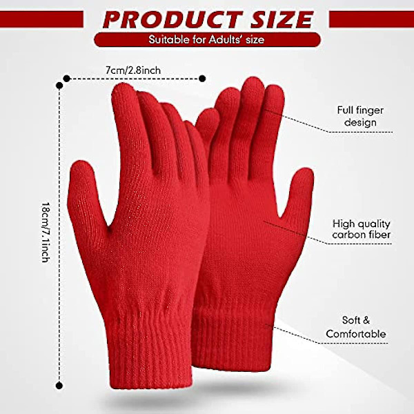 4 Par Magic Vinterhandskar Unisex Handskar Stickade Stretch Mössor Bulk Full Fingers Varma Handskar För Män Kvinnor Sport