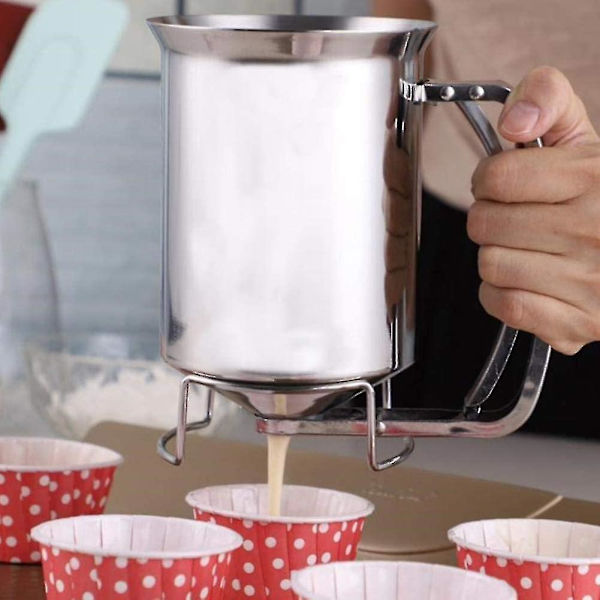 Batter Dispenser i Rustfrit Stål - Professionel Battertragt Køkkenredskab til Bagning af Kager, Cupcakes, Crepes, Muffins, Waffles