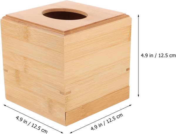 Firkantet trefasettui med glatt overflate og ingen grader, klassisk moderne design vevsoppbevaringsboks
