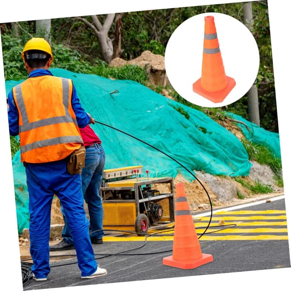 Justerbar infällbar orange trafikkon 45 cm utan ljus Multifunktionell säkerhetskon