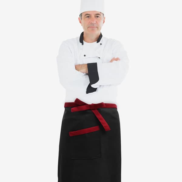 Servitørforkle Butikk Servitør Arbeidsforkle med Lomme Polyester Enkelt Design Lett å Vaske