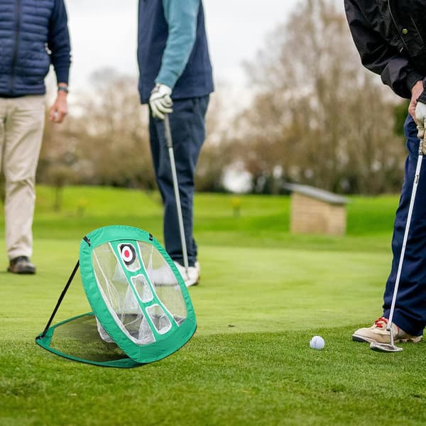 Bärbart hopfällbart golfchippningsnät för inomhus- och utomhusträning