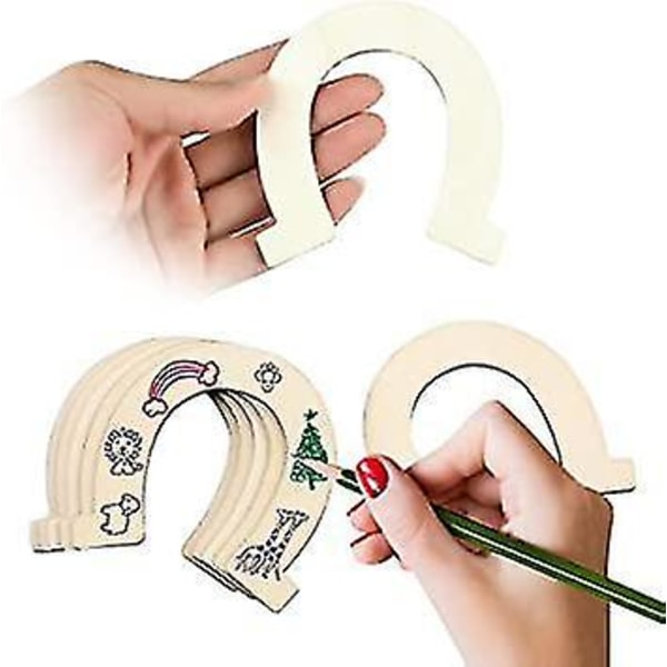 36 stk Treplater Hesteskoform Pynt Ubehandlet DIY