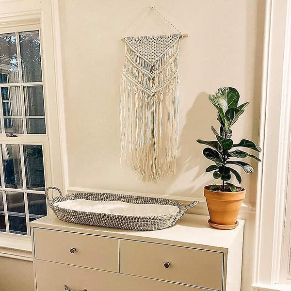 Macrame Väggbonad Handgjord Vävd Väggkonst Macrame Gobeläng För Sovrum Kontor Hem Väggdekor