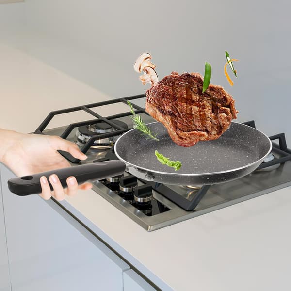 Non-Stick Stekepanne Aluminiumlegering Panne Varmeisolasjon Sterk Flat Design med Håndtak