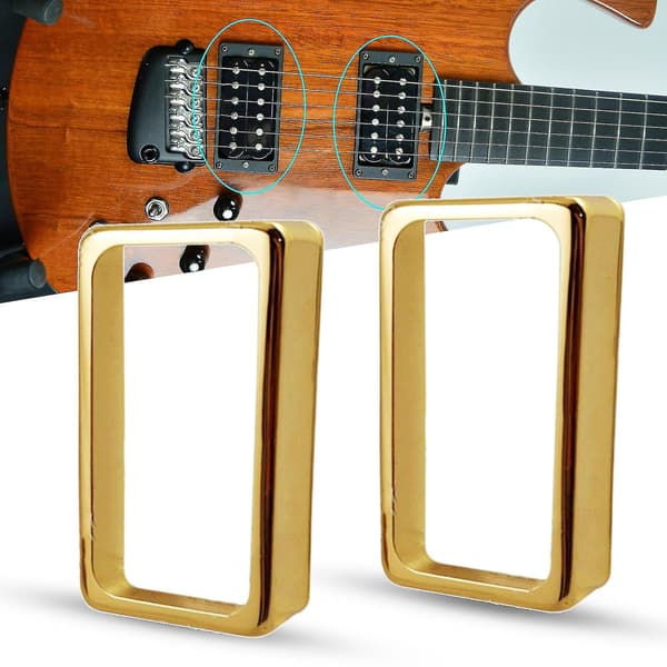 Gitarr Pickup Cover Öppen Design Skyddande Ej Deformerad Gitarr Humbucker Covers Ersättningsdel (2 st, silver)