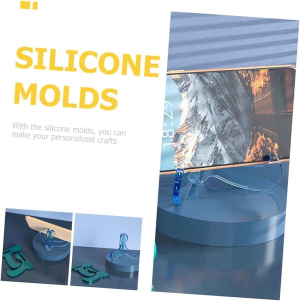 2 STK DIY Krystall Epoxy Silikonform for Mobiltelefonbrakett Høy Speiloverflate