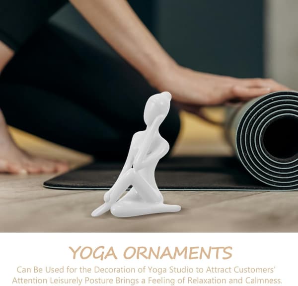 Keramisk vit yogaställningsfigur minimalistiska moderna heminredningar