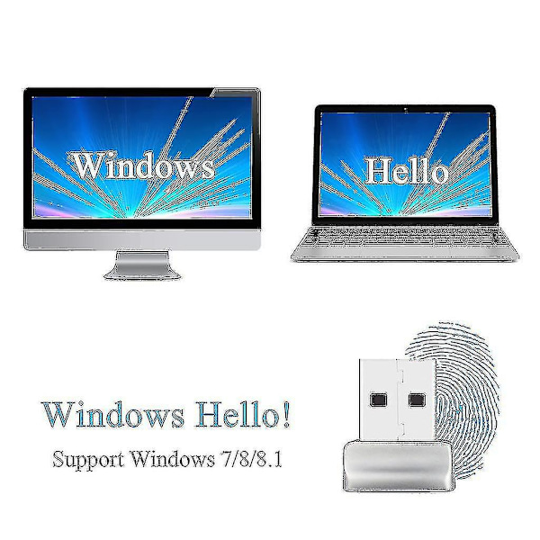 Mini USB Bärbar Fingeravtrycksläsare Touch Säkerhet för PC Dator Windows 10