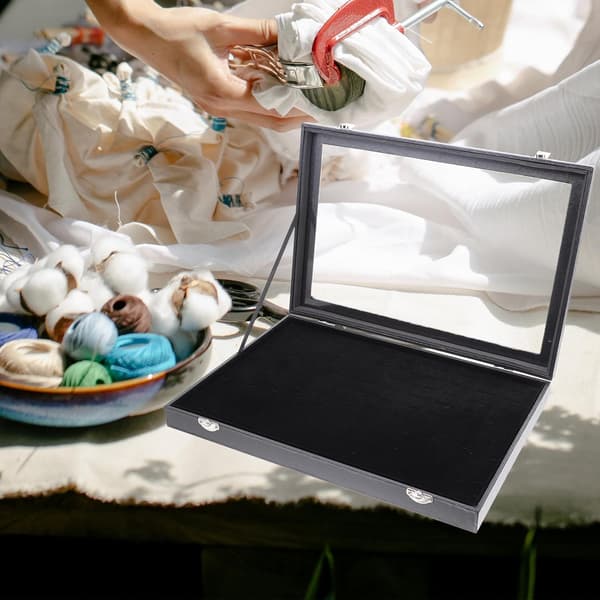 Ring Display Box Ring Organizer Slots Lock Smycken Organizer Showcase Tray Smycken Förvaring