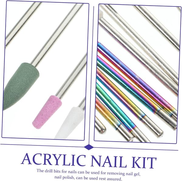 10 stk. neglebor bærbare manicure neglebor med assorterede farver rustfrit stål nylon silikone