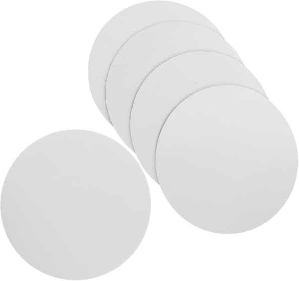 5 STK Hvite Runde Sublimeringsmusematter 20 cm Diameter 2 mm Tykk Tom Musematte Sett