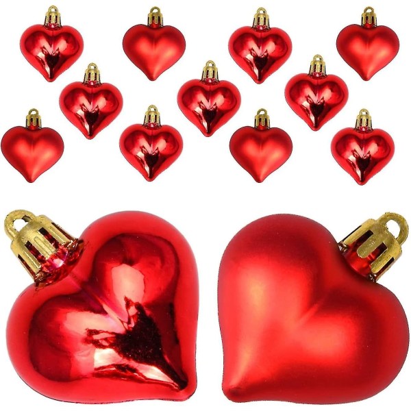 Valentinsdag 24 stk Hjerteballoner Festpynt Rød