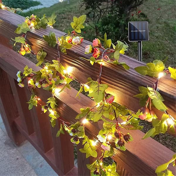 Solcelle Ivy Leaf Rose Leaf Lyslenke Utendørs LED