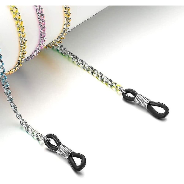 50 stk Holder Chain Brilleglass Endestykker Brillekjede Stropp Sløyfe Endestykker Av Glassledning Endestykker Av Brillekjede Holder Silikon Lanyard Stropp Diy Perle Kobling Øye