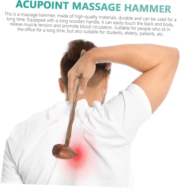 3 stk. Akupunktur Massagehammer til Rygterapi Træ Stress Massageværktøj