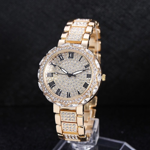 Se motetrend for kvinner Starry Dameklokke Diamond Fashion Business Quartz Watch Gold