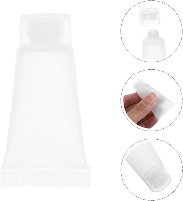 Påfyllningsbara reseklämflaskor och tomma handkrämsflaskor 100 st 5 ml mjuka plastbehållare för hudvård