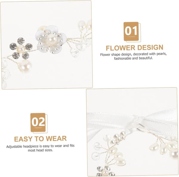 Blomsterblad Pannebånd for Bryllup Elegant Rhinestone Hårtilbehør