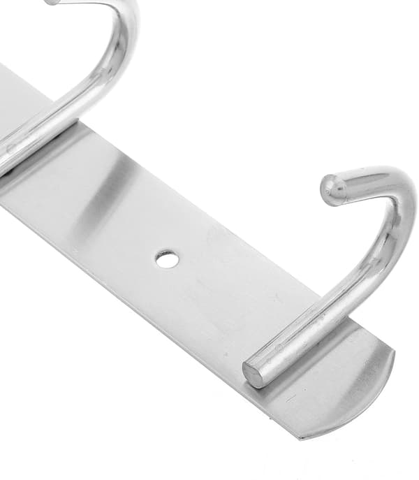 Veggmonterte kleskroker i rustfritt stål med 5 kroker, solid og robust materiale