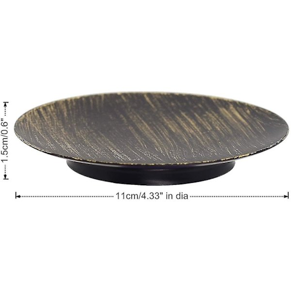 Retro Lysestaker Plate Sett med 2 Søylelys Te Lys
