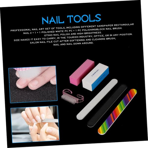 6 stk. neglefile og buffer neglekunst polering professionelle manicureværktøjer