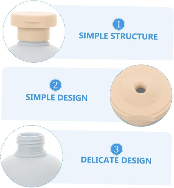 4-pack påfyllningsbara schampo- och balsamflaskor i resestorlek 200 ml klämbar lotiondispenser med snäpplock