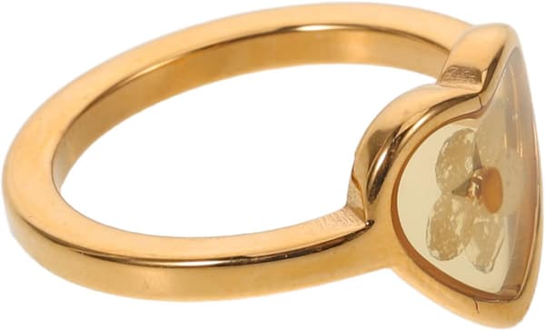 Forgyldt Hjerte Fingerring med Håndlavet Tørret Blomsterdekoration Presset Blomster Statement Ring