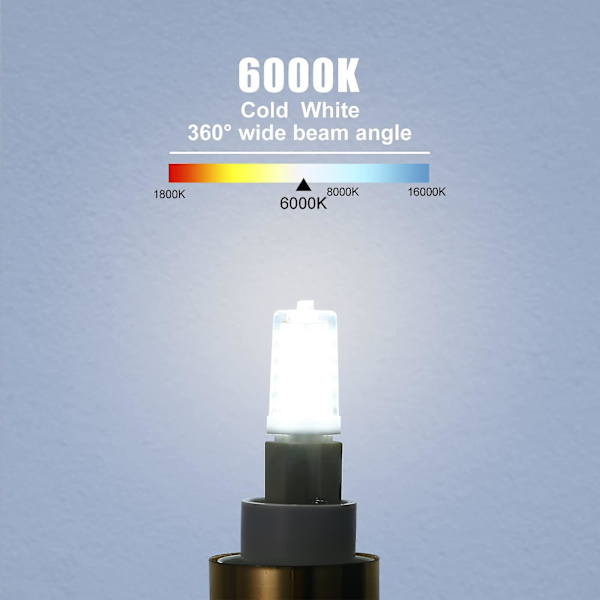 G9 LED-lampor, 5W motsvarande 40W halogenlampa Vit 6000K Flimmerfri Energibesparande Ej Dimbar