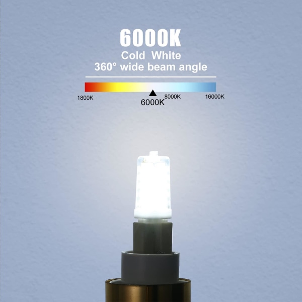 G9 LED-pærer, 5W tilsvarende 40W halogenlampe Hvit 6000K Flimmerfri Energibesparende Ikke-dimbar