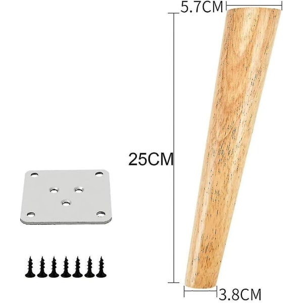 Träbordben, Träfötter, Möbelfötter, Soffafötter, 4 st