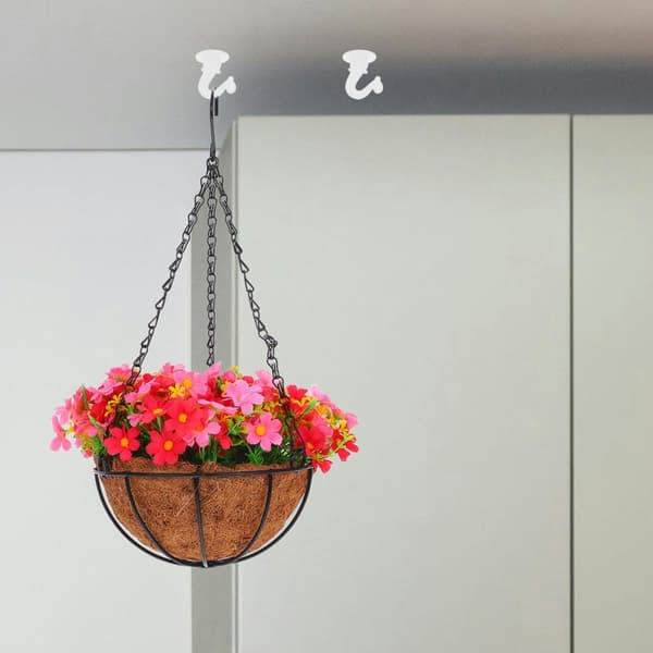 3 sett kraftige takkroker for planter og lys, sinklegeringsmateriale