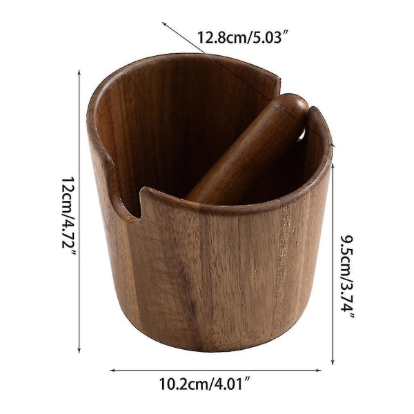 Trekaffe Knock Box for Cafe Bar - Avfallskasse med Avtakbar Knock Bar og Sklisikker Bunn