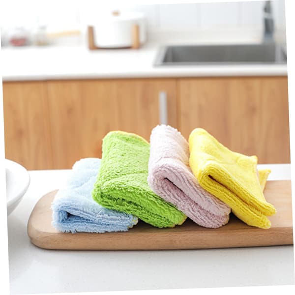 5 st mikrofiber köksdukar dubbelsidiga högabsorberande multifunktionella