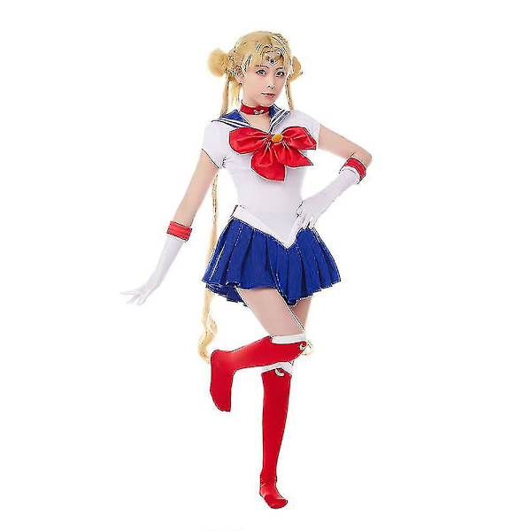 Sailor Moon Tsukino Usagi Kostym för Kvinnor Rollspel Uniform för Maskerad Fancy Up Outfit 3XL