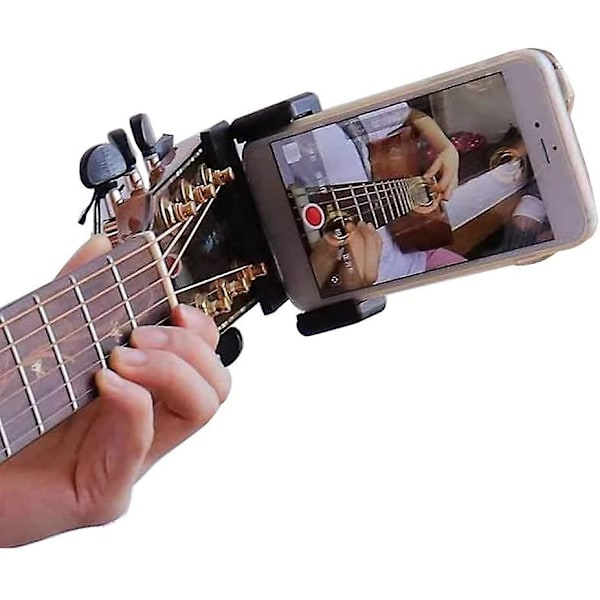 Gitarrhuvudstocksklämma Justerbar Telefonhållare Kompatibel med Kikare Teleskop