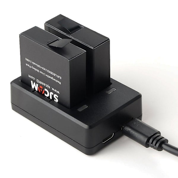 Actionkamera Batterilader med Dobbelt Slots Tilbehør