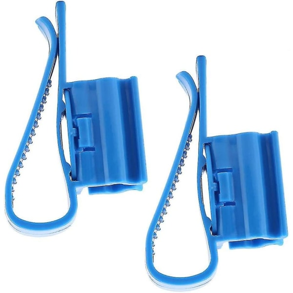 Slangklämma i plast för akvarium, justerbar, för filterhink, blå (2-pack)