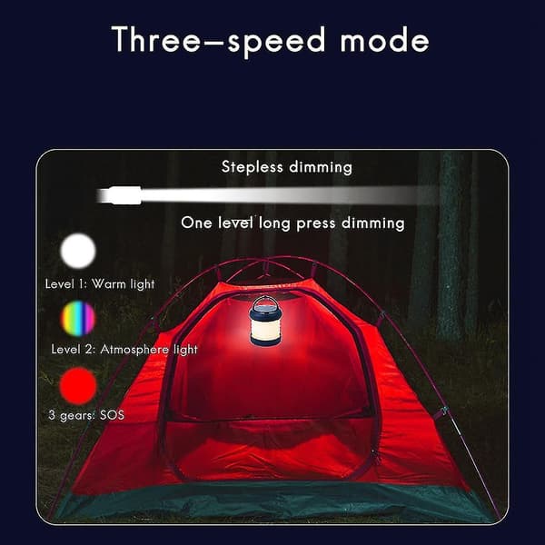 Solcelled LED Campinglys USB Genopladelig Pære Til Udendørs Teltslampe