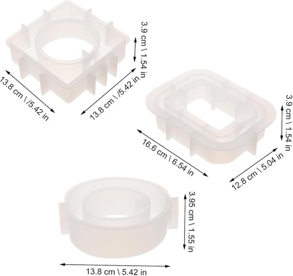 9st DIY Kristall Epoxi Vas Silikonform Set med Blå Akryl Provrör